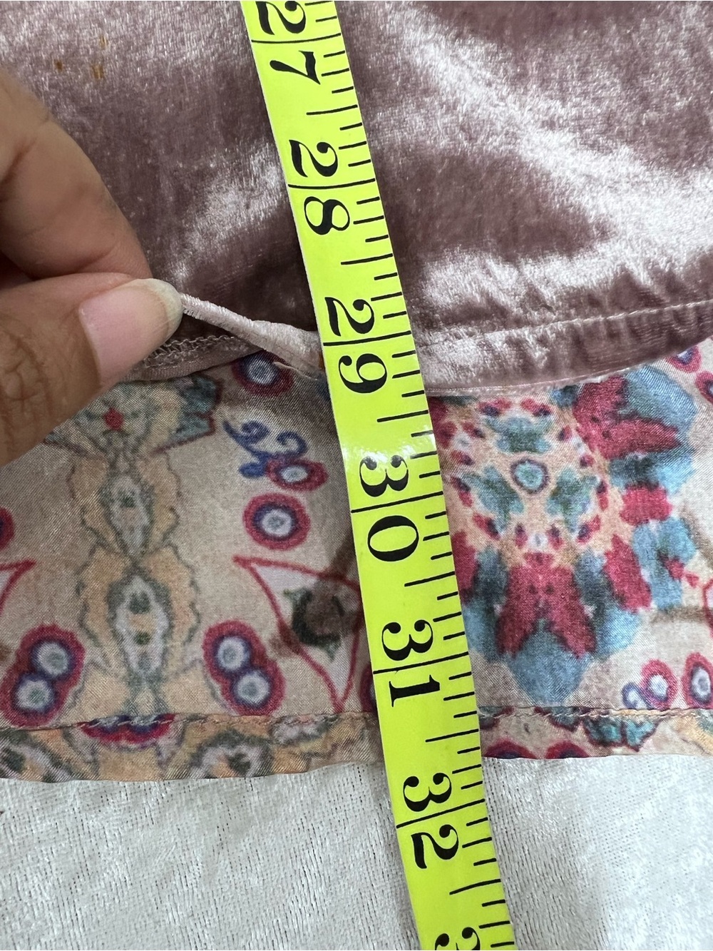 Johnny Was Dusty Mauve mixed media silk blend velvet velour Tunic XL FLAWED - Picture 7 of 13